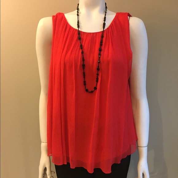 Alice + Olivia Tops - Alice & Olivia Bright Orange/Red Top L